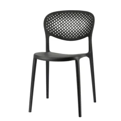 Chaise De Cuisine|Chaise De Salle à Manger*Abby Connubia® Chaise empilable en polypropylène recyclé avec dossier microperforé