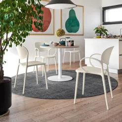 Chaise De Cuisine|Chaise De Salle à Manger*Abby Connubia® Chaise italienne empilable en polypropylène recyclé sans accoudoirs
