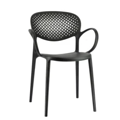 Chaise De Cuisine|Chaise De Salle à Manger*Abby Connubia® Fauteuil empilable en polypropylène recyclé avec dossier microperforé