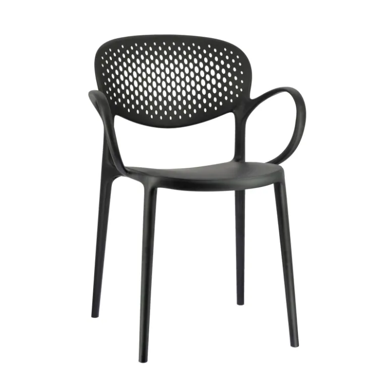 Chaise De Cuisine|Chaise De Salle à Manger*Abby Connubia® Fauteuil empilable en polypropylène recyclé avec dossier microperforé