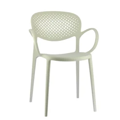 Chaise De Cuisine|Chaise De Salle à Manger*Abby Connubia® Fauteuil empilable en polypropylène recyclé avec dossier microperforé