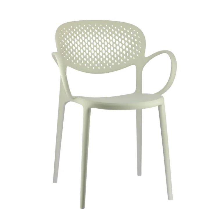 Chaise De Cuisine|Chaise De Salle à Manger*Abby Connubia® Fauteuil empilable en polypropylène recyclé avec dossier microperforé