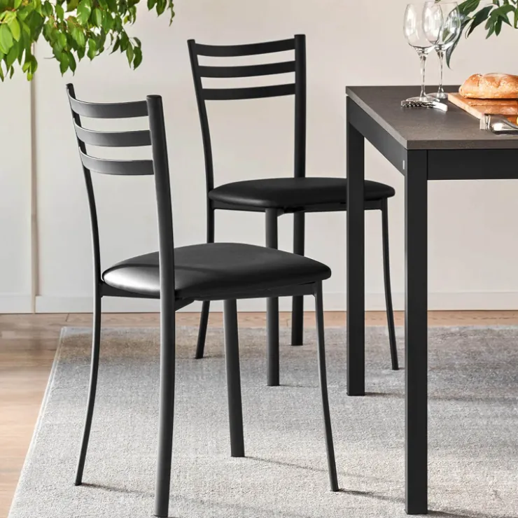 Chaise De Cuisine*Ace 1320 Chaise de cuisine en métal avec assise en simili rembourrée