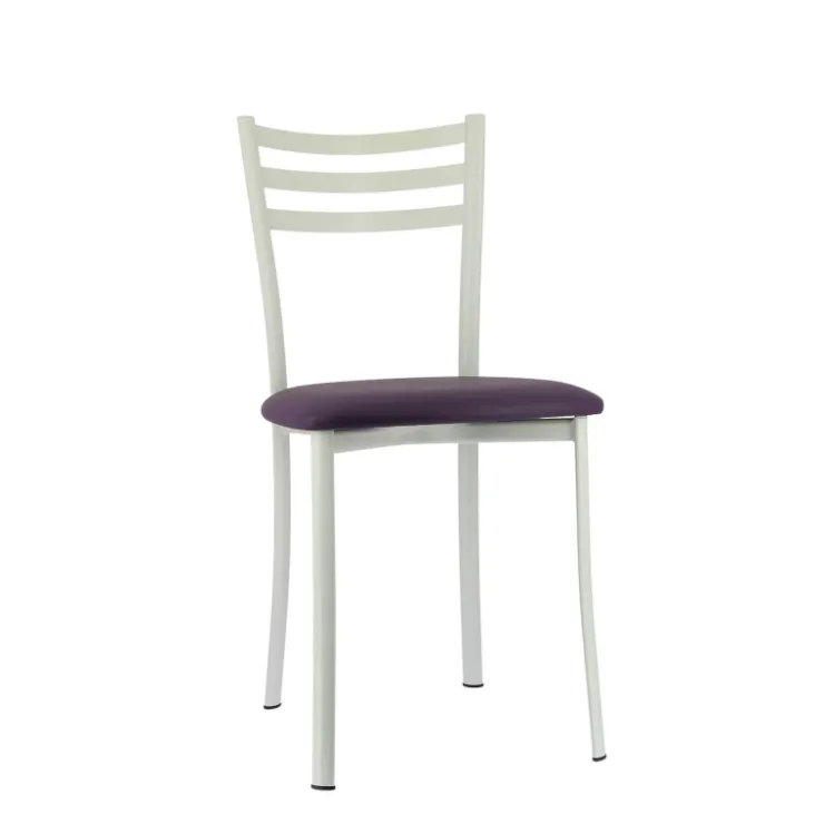 Chaise De Cuisine*Ace 1320 Chaise de cuisine en métal avec assise en simili rembourrée