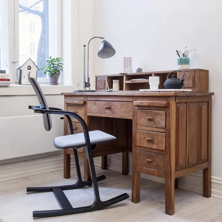 Varier Chaise De Bureau|Chaise Salon*Actulum ® Fauteuil de bureau ergonomique à bascule en tissu et bois