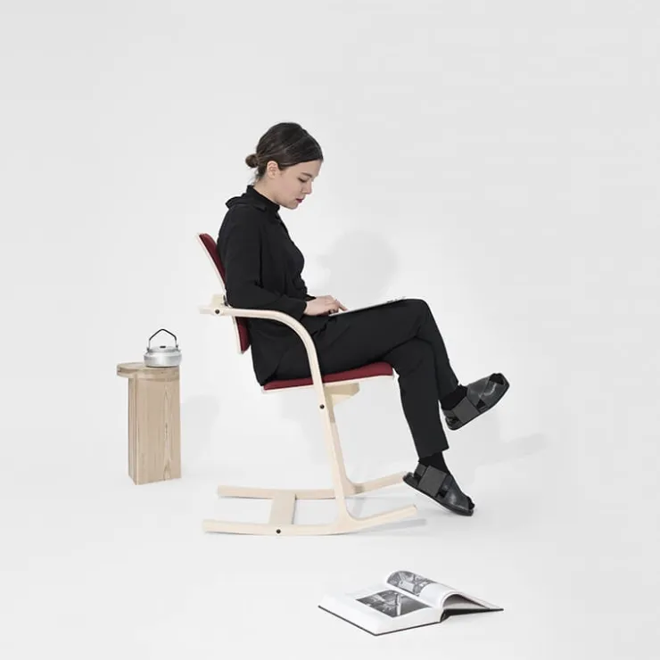 Varier Chaise De Bureau|Chaise Salon*Actulum ® Fauteuil de bureau ergonomique à bascule en tissu et bois