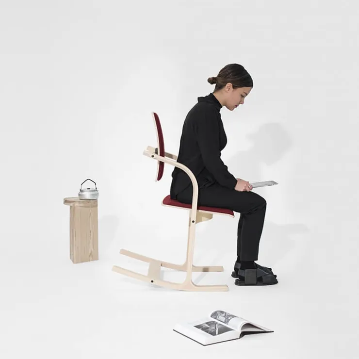 Varier Chaise De Bureau|Chaise Salon*Actulum ® Fauteuil de bureau ergonomique à bascule en tissu et bois