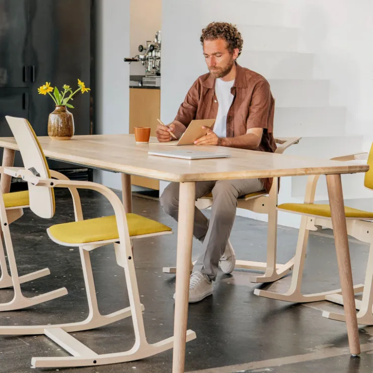 Varier Chaise De Bureau|Chaise Salon*Actulum ® Fauteuil de bureau ergonomique à bascule en tissu et bois