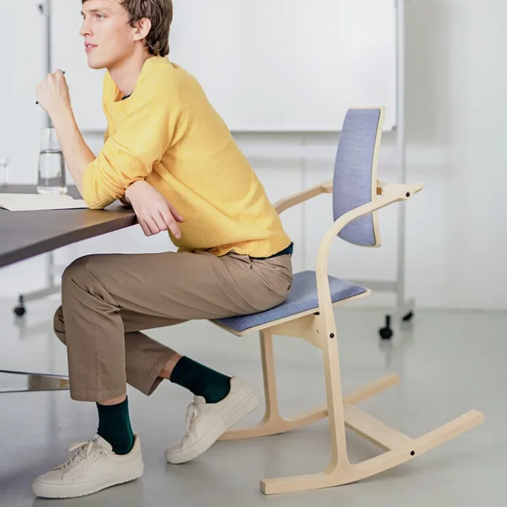 Varier Chaise De Bureau|Chaise Salon*Actulum ® Fauteuil de bureau ergonomique à bascule en tissu et bois