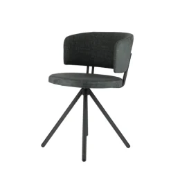 Perfecta Chaise De Salle à Manger|Chaise De Bureau*Adagio Chaise moderne pivotante en tissu et pieds métal