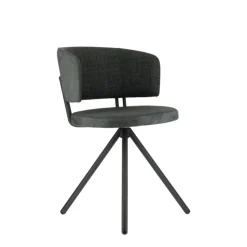 Perfecta Chaise De Salle à Manger|Chaise De Bureau*Adagio Chaise moderne pivotante en tissu et pieds métal