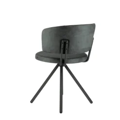 Perfecta Chaise De Salle à Manger|Chaise De Bureau*Adagio Chaise moderne pivotante en tissu et pieds métal