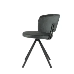 Perfecta Chaise De Salle à Manger|Chaise De Bureau*Adagio Chaise moderne pivotante en tissu et pieds métal
