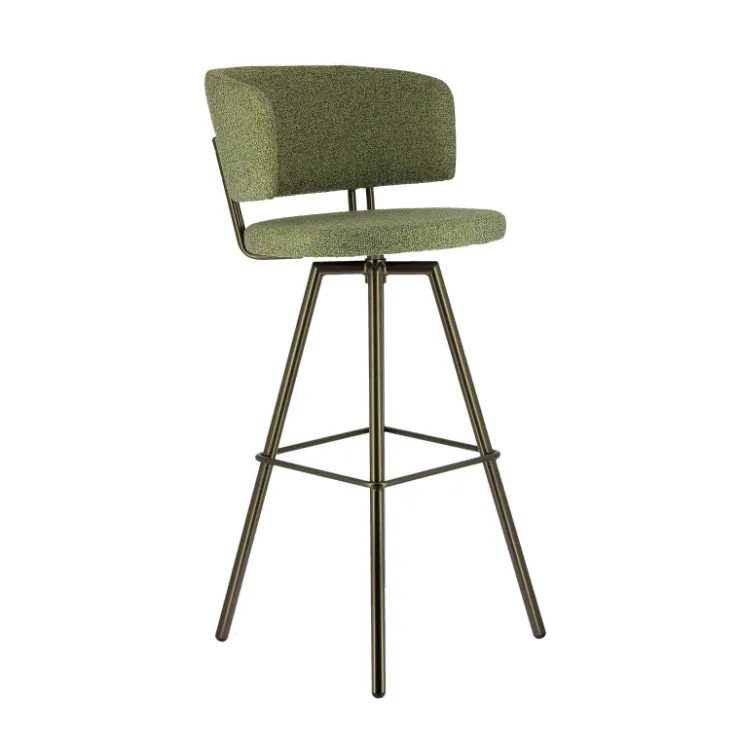 Perfecta Tabouret De Bar (assise +/- 80 Cm)*Adagio Tabouret de bar moderne pivotant en tissu et pieds métal