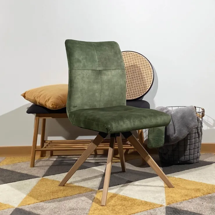 Chaise De Salle à Manger|Chaise Salon*Adèle Chaise confortable en tissu pieds bois