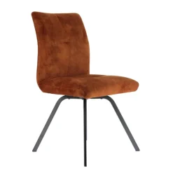 Chaise De Salle à Manger|Chaise De Bureau*Adèle Chaise en tissu pivotante confortable avec pieds en métal