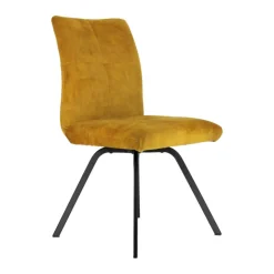 Chaise De Salle à Manger|Chaise De Bureau*Adèle Chaise en tissu pivotante confortable avec pieds en métal