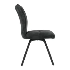 Chaise De Salle à Manger|Chaise De Bureau*Adèle Chaise en tissu pivotante confortable avec pieds en métal