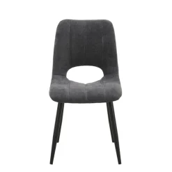Chaise De Salle à Manger*AgatheChaise cosy en tissu avec pieds en métal noir