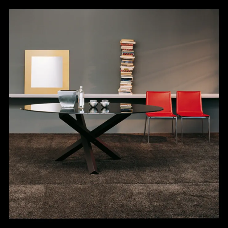 Sovet Italia Table De Salle à Manger*Aikido Sovet® Table de salle à manger ovale design en verre