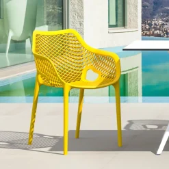 Chaise De Jardin|Fauteuil De Jardin*Air XL Fauteuil de jardin moderne ajouré en polypropylène