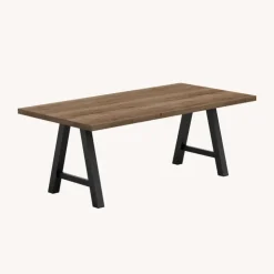 Perfecta Table De Salle à Manger|Table De Cuisine*Alegro Table belge rectangulaire en stratifié avec pieds en forme de tréteau