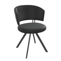 Perfecta Chaise De Cuisine|Chaise De Salle à Manger*Allure Chaise design confortable pivotante en simili avec pieds en métal
