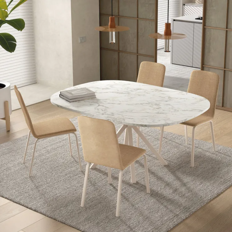 Perfecta Chaise De Salle à Manger*Altea Chaise en tissu et pieds en métal