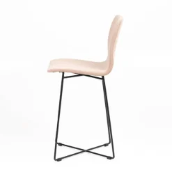 Sessio Tabouret Snack (assise +/- 65 Cm)|Tabouret De Bar (assise +/- 80 Cm)*Amelie Tabouret snack en tissu et pieds métal croisé