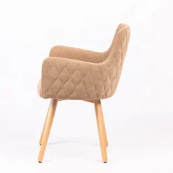 Sessio Chaise De Salle à Manger|Chaise Salon*Anders diamant Fauteuil en tissu dos matelassé et pieds en bois