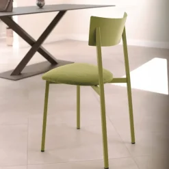 Carrier Chaise De Salle à Manger*Anémone ® Chaise française avec assise en tissu rembourrée et dossier métal
