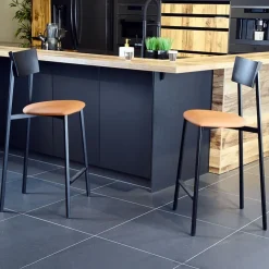 Carrier Tabouret De Bar (assise +/- 80 Cm)*Anémone ® Tabouret de bar en métal made in France assise rembourrée