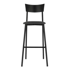 Carrier Tabouret De Bar (assise +/- 80 Cm)*Anémone ® Tabouret de bar français avec assise en tissu rembourrée et dossier métal