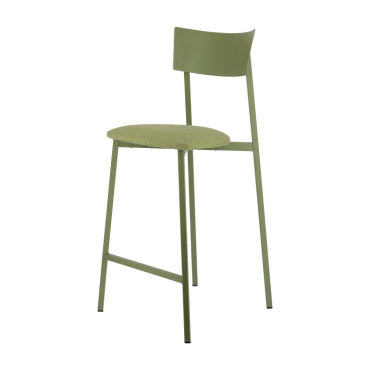 Carrier Tabouret Snack (assise +/- 65 Cm)|Tabouret De Bar (assise +/- 80 Cm)*Anémone ® Tabouret snack français avec assise en tissu rembourrée et dossier métal