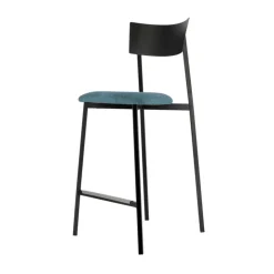 Carrier Tabouret Snack (assise +/- 65 Cm)|Tabouret De Bar (assise +/- 80 Cm)*Anémone ® Tabouret snack français avec assise en tissu rembourrée et dossier métal