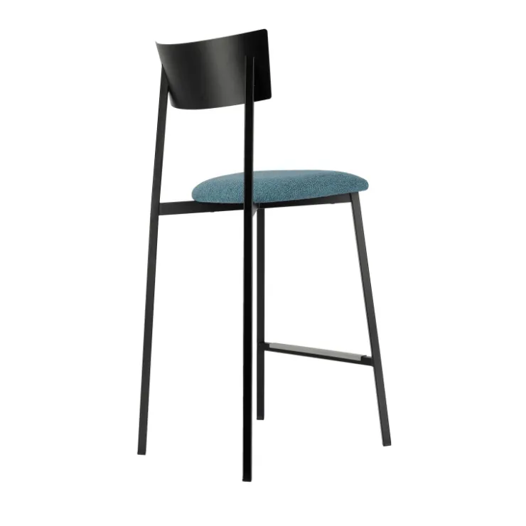 Carrier Tabouret Snack (assise +/- 65 Cm)|Tabouret De Bar (assise +/- 80 Cm)*Anémone ® Tabouret snack français avec assise en tissu rembourrée et dossier métal
