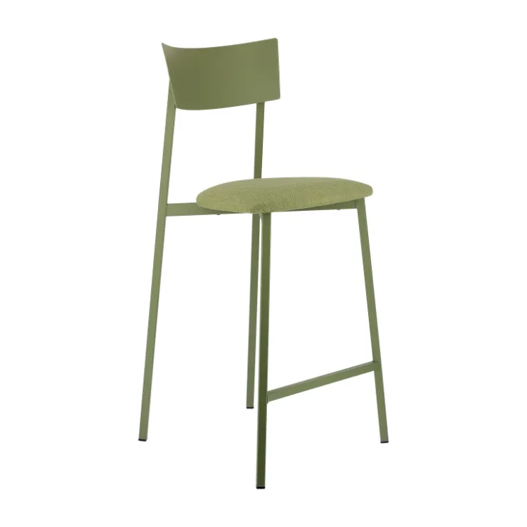 Carrier Tabouret Snack (assise +/- 65 Cm)|Tabouret De Bar (assise +/- 80 Cm)*Anémone ® Tabouret snack français avec assise en tissu rembourrée et dossier métal