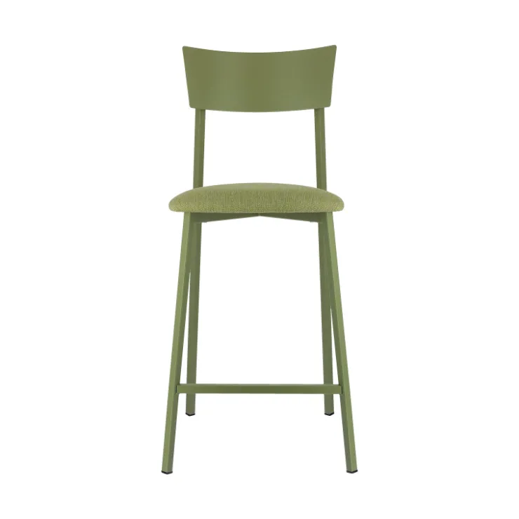 Carrier Tabouret Snack (assise +/- 65 Cm)|Tabouret De Bar (assise +/- 80 Cm)*Anémone ® Tabouret snack français avec assise en tissu rembourrée et dossier métal
