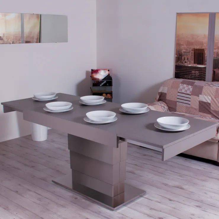 Altacom Table De Salon|Table Pour Petit Espace*Ares Wing Table modulable extensible réglable en hauteur en bois et métal