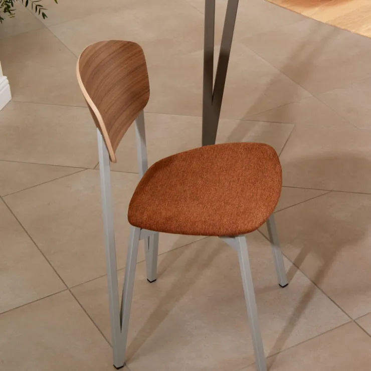 Carrier Chaise De Salle à Manger|Chaise Salon*Artémis ® Chaise design française assise en tissu, dossier bois et pieds en métal