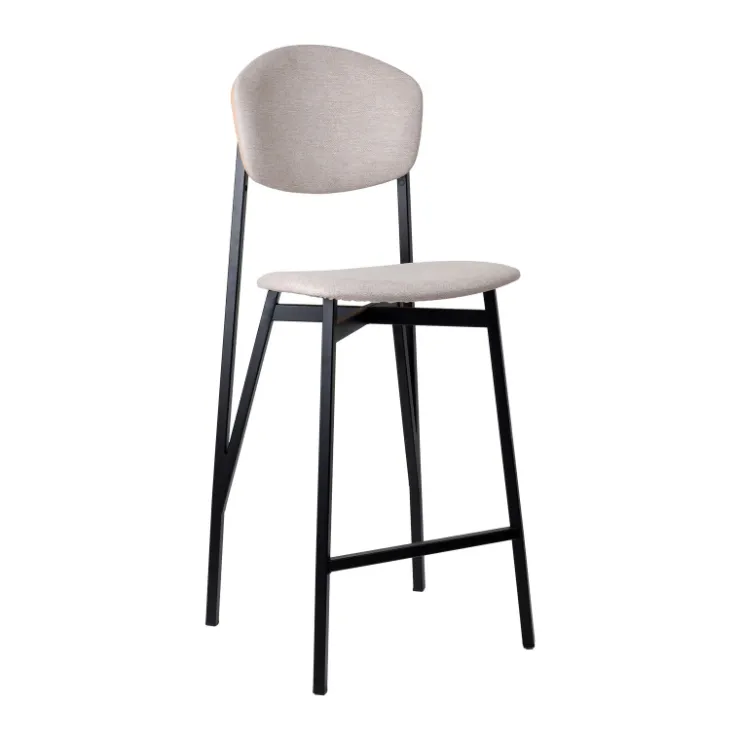 Carrier Tabouret Snack (assise +/- 65 Cm)|Tabouret De Bar (assise +/- 80 Cm)*Artémis ® Tabouret snack design français assise et dossier en tissu dos en bois et pieds en métal