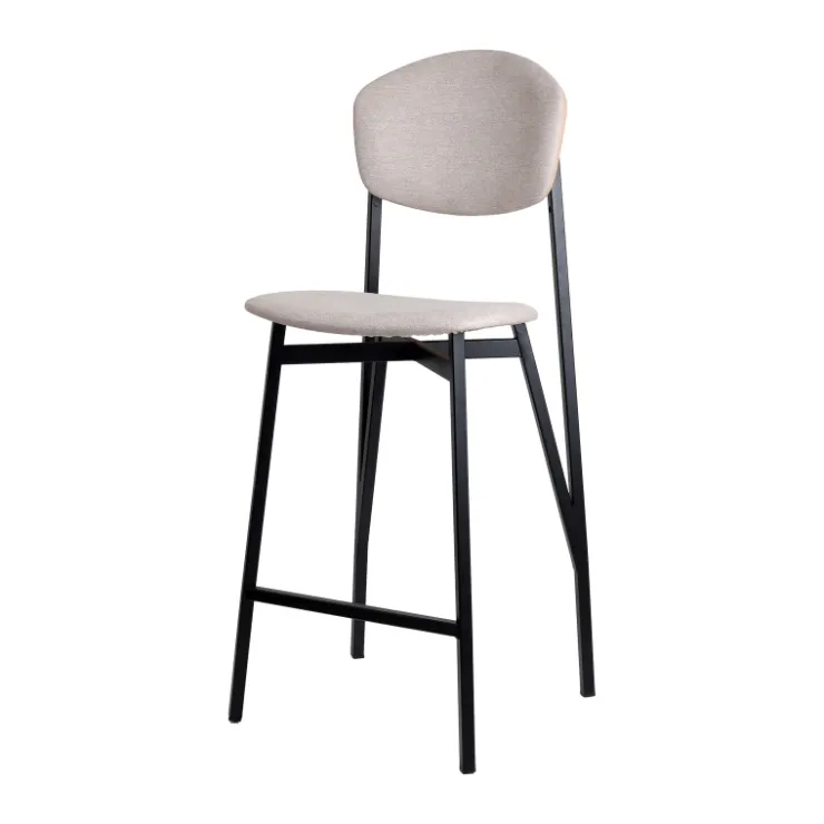 Carrier Tabouret Snack (assise +/- 65 Cm)|Tabouret De Bar (assise +/- 80 Cm)*Artémis ® Tabouret snack design français assise et dossier en tissu dos en bois et pieds en métal