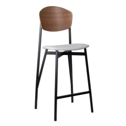 Carrier Tabouret Snack (assise +/- 65 Cm)|Tabouret De Bar (assise +/- 80 Cm)*Artémis ® Tabouret snack design français assise en simili dossier bois et pieds en métal