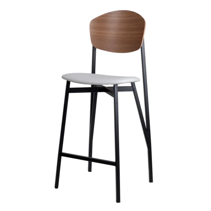 Carrier Tabouret Snack (assise +/- 65 Cm)|Tabouret De Bar (assise +/- 80 Cm)*Artémis ® Tabouret snack design français assise en simili dossier bois et pieds en métal