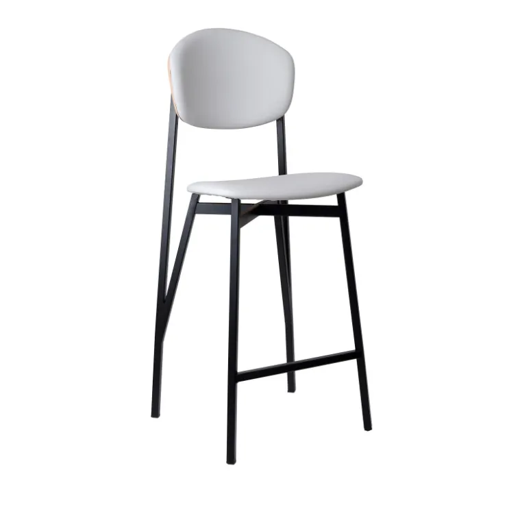 Carrier Tabouret Snack (assise +/- 65 Cm)|Tabouret De Bar (assise +/- 80 Cm)*Artémis ® Tabouret snack design français assise et dossier en simili dos bois et pieds en métal