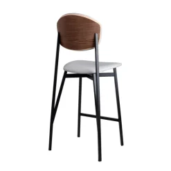 Carrier Tabouret Snack (assise +/- 65 Cm)|Tabouret De Bar (assise +/- 80 Cm)*Artémis ® Tabouret snack design français assise et dossier en simili dos bois et pieds en métal