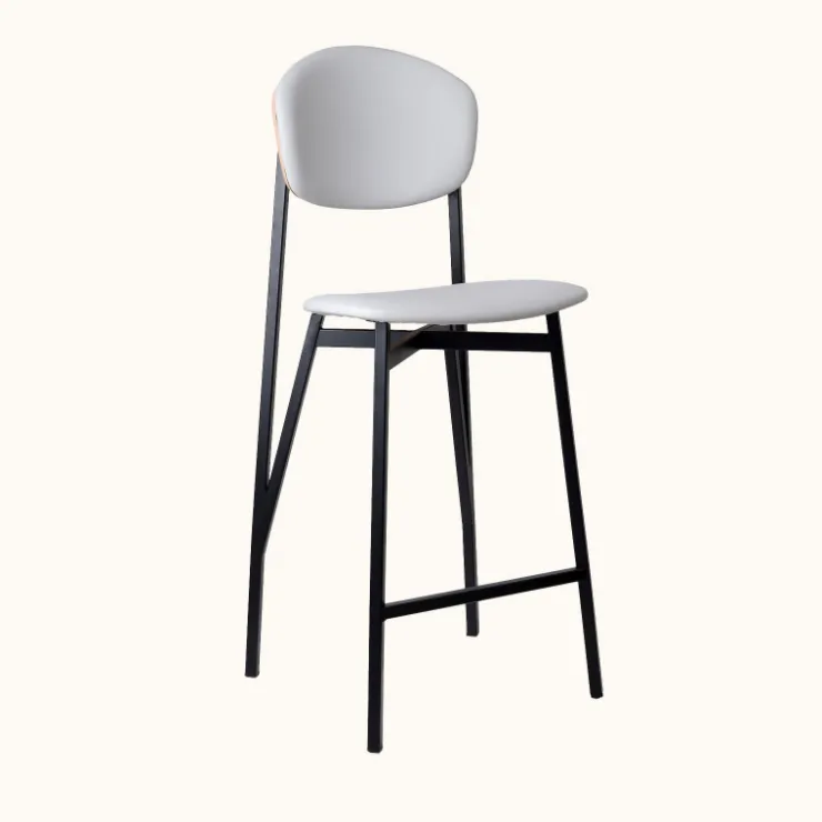 Carrier Tabouret Snack (assise +/- 65 Cm)|Tabouret De Bar (assise +/- 80 Cm)*Artémis ® Tabouret snack design français assise et dossier en simili dos bois et pieds en métal