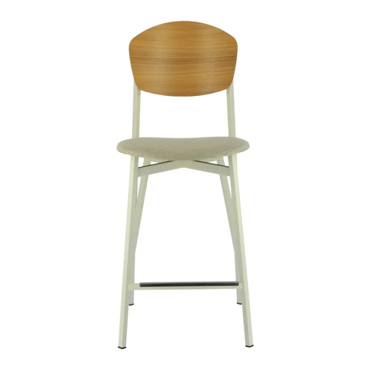 Carrier Tabouret Snack (assise +/- 65 Cm)|Tabouret De Bar (assise +/- 80 Cm)*Artémis ® Tabouret snack design français assise en tissu dossier bois et pieds en métal