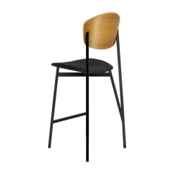 Carrier Tabouret Snack (assise +/- 65 Cm)|Tabouret De Bar (assise +/- 80 Cm)*Artémis ® Tabouret snack design français assise en tissu dossier bois et pieds en métal