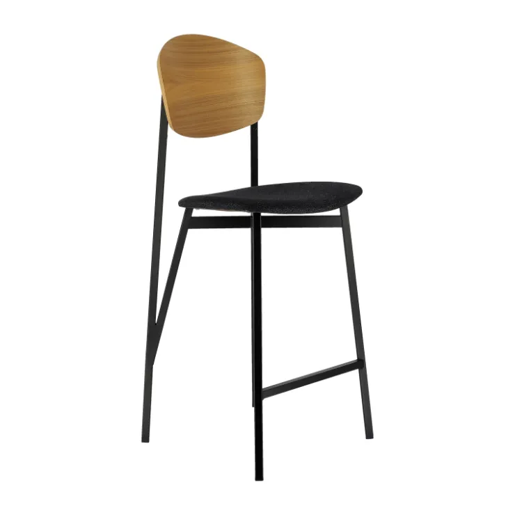 Carrier Tabouret Snack (assise +/- 65 Cm)|Tabouret De Bar (assise +/- 80 Cm)*Artémis ® Tabouret snack design français assise en tissu dossier bois et pieds en métal